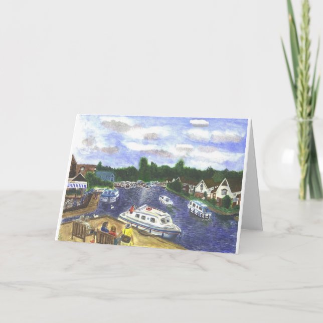 Beskåda från Wroxham överbryggar Norfolk en Kort (Framsida)