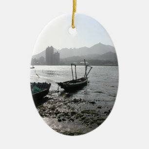 Beskåda från Zhuwei in mot Luzhou, Taiwan Julgransprydnad Keramik