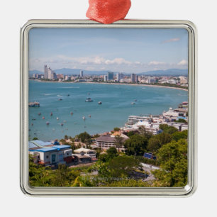 Beskåda över den Pattaya bay.en Julgransprydnad Metall
