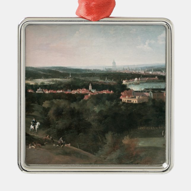 Beskåda över Greenwich parkerar in mot London Julgransprydnad Metall (Framsidan)