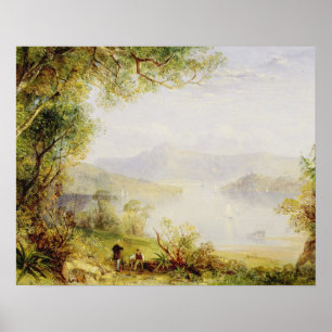 Beskåda på Hudsonet River, c.1840-45 (olja på Poster