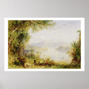 Beskåda på Hudsonet River, c.1840-45 (olja på Poster