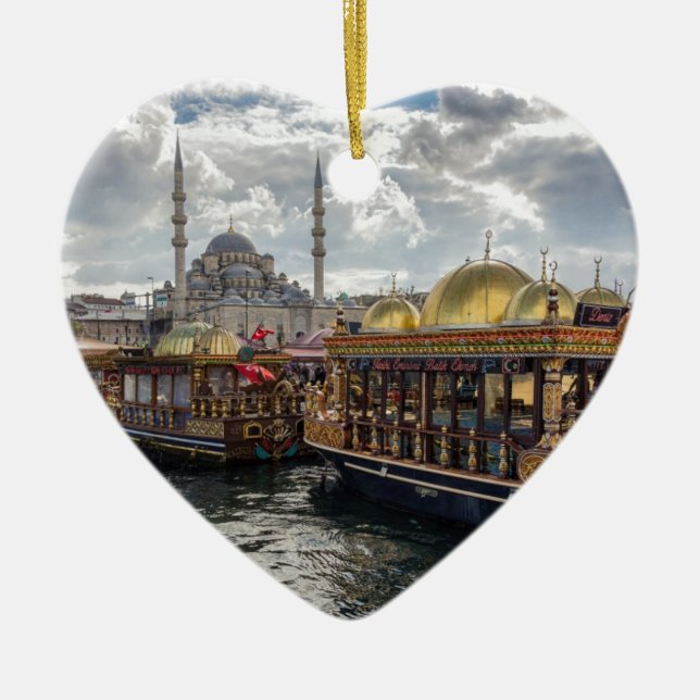 Beskåda till Istanbul (Turkiet) Julgransprydnad Keramik (Framsidan)