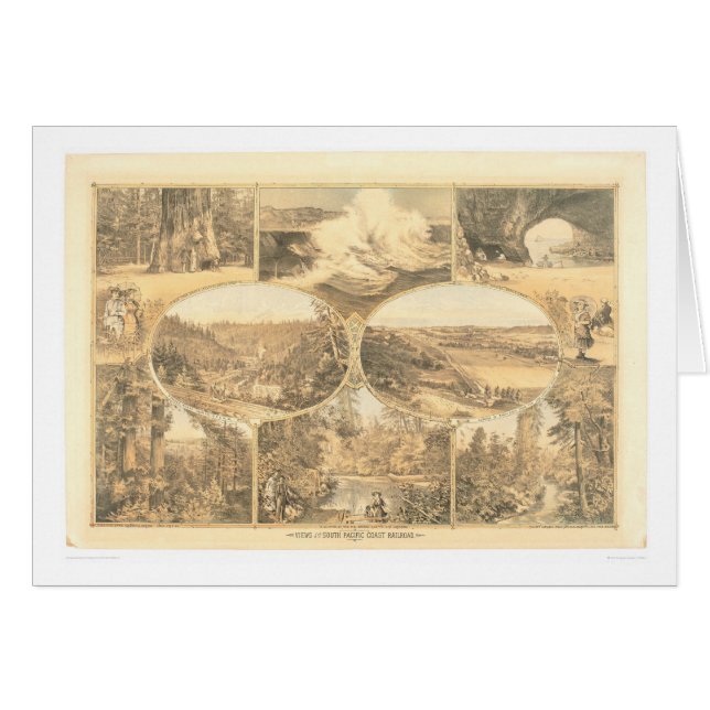 Beskådar av den South Pacific kustenjärnvägen Hälsningskort (Framsidan Horizontal)