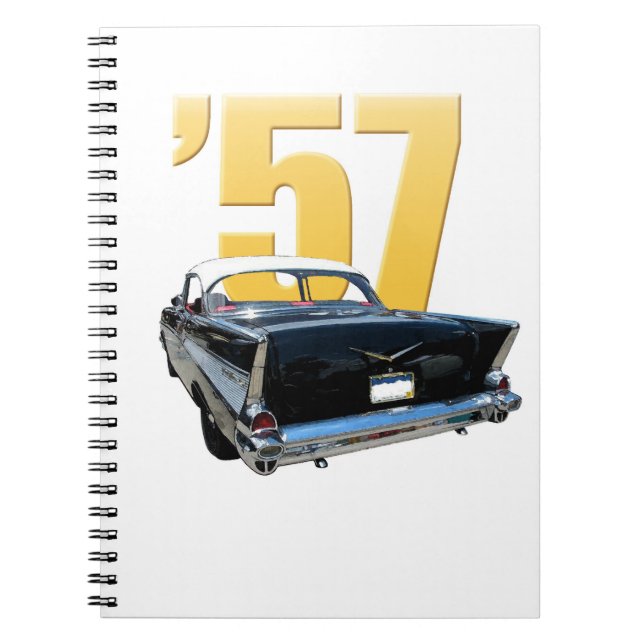 Beskådar den Chevrolet BelAire baksidaen 1957 Anteckningsbok Med Spiral (Framsidan)