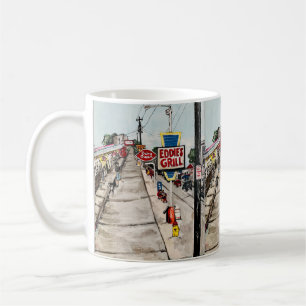 "Beskådar den Geneva På--Sjön gatan" muggen Kaffemugg