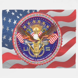 Beskådar den rörelsehindrada amerikanveteran fö fleecefilt