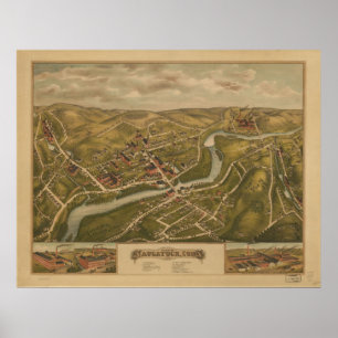 Beskådar det Naugatuck CT fågelögat 1877 den Poster