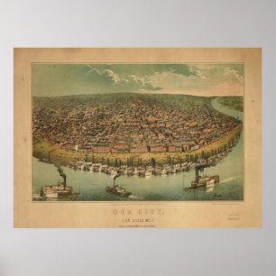 Beskådar det St Louis MO fågelögat 1859 den Poster
