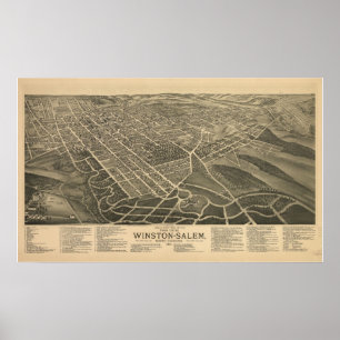 Beskådar det Winston Salem NC fågelögat 1891 den Poster