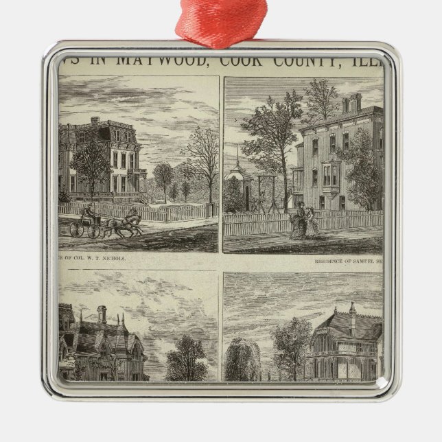 Beskådar i Maywood, Cook County, Illinois Julgransprydnad Metall (Framsidan)