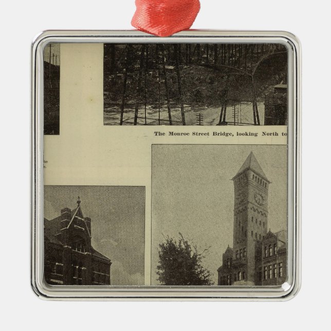 Beskådar Spokanes välstånd Julgransprydnad Metall (Framsidan)