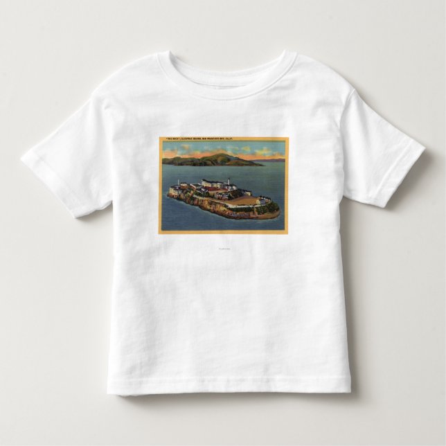 "Beskådar stenen," av den Alcatraz ön Tee Shirt (Framsida)