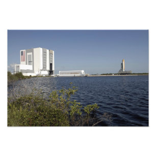 Beskådat över handfatet, rymdfärja Atlantis Fototryck