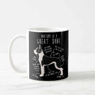 Beskär Mantle Great dane Hund Anatomy Kaffemugg