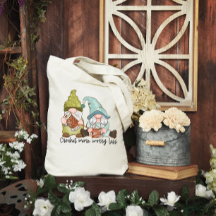 Beskär mer oro mindre än Tote Bag med Cute Gnomes Tygkasse