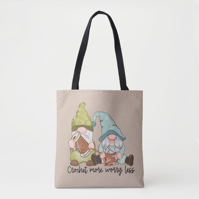 Beskär mer oro mindre än Tote Bag med Cute Gnomes Tygkasse (Framsida)