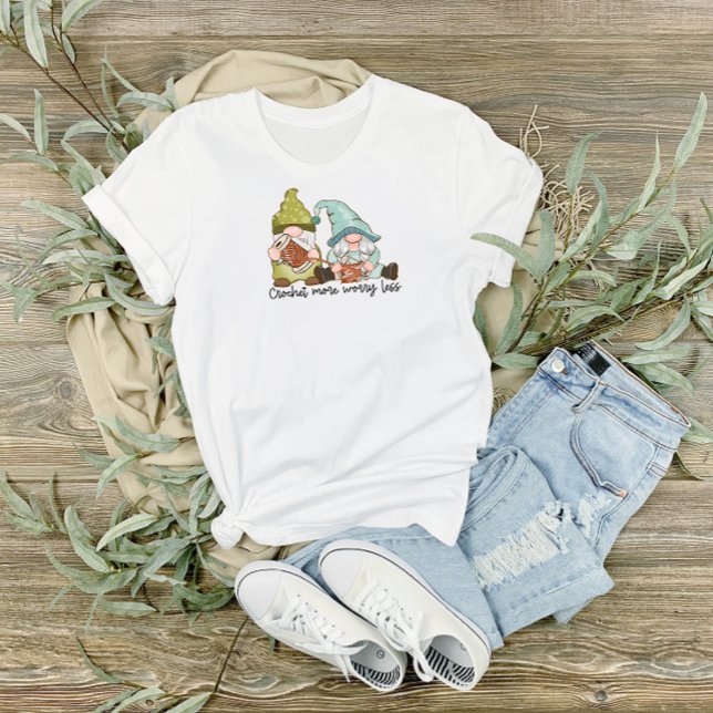 Beskär mer oro mindre T-skirt med Cute Gnomes T Shirt (Skapare uppladdad)