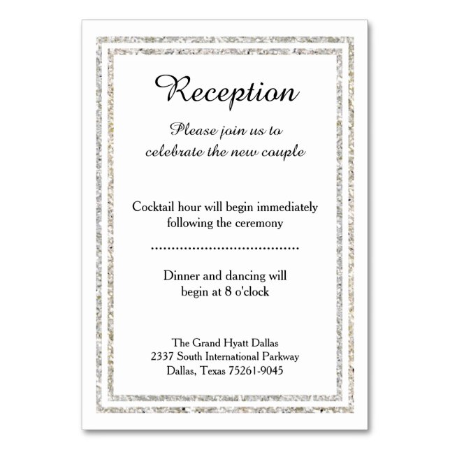 Beskärning av Silver i chic - Inmatningskort Bordsnummer (Framsidan)