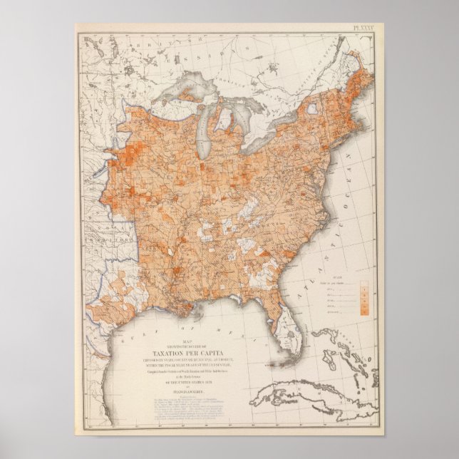 Beskattning per capita, USA:s statistiska litograf Poster (Framsidan)