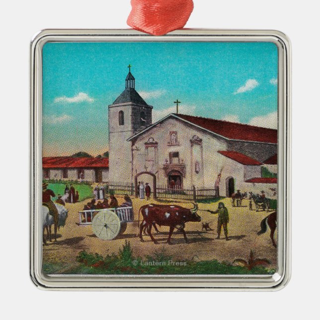 Beskickning Santa Clara de AsisSanta Clara, CA Julgransprydnad Metall (Framsidan)