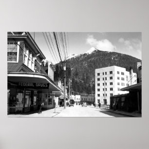 Beskickninggata i centrera av Ketchikan Poster