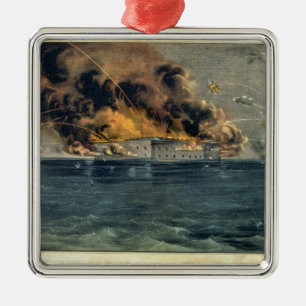 Beskjutning av fort Sumter Julgransprydnad Metall