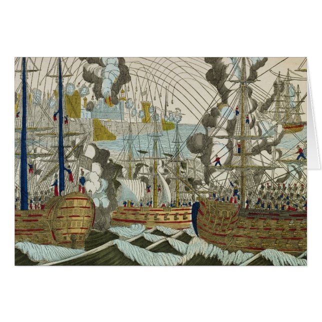 Beskjutning och Siege av Algiers, 3rd Juli 1830 Hälsningskort (Framsidan Horizontal)