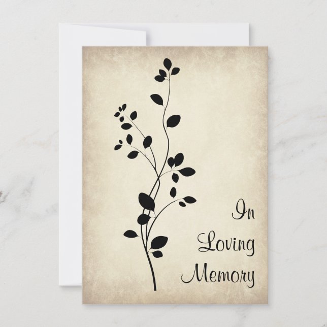 Beskriv blåsans utformning - meddelande om begravn inbjudningar (Framsida)