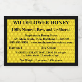 Beskrivande honung Burk (version 2) Mat Etiketter