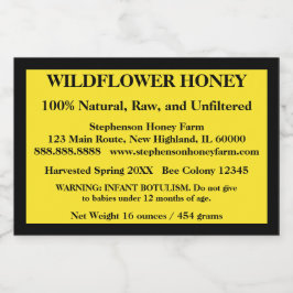 Beskrivande honung Burk (version 5) Mat Etiketter