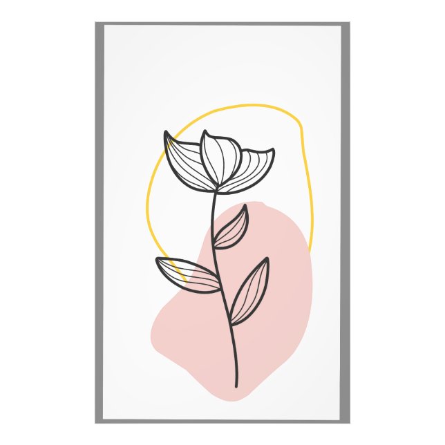 Beskrivning av blommigtens utformning fototryck (Framsidan)
