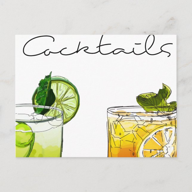 Beskrivning av cocktails vykort (Framsida)