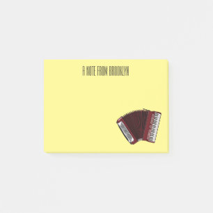 Beskrivning av dragspelets tecknad post-it block