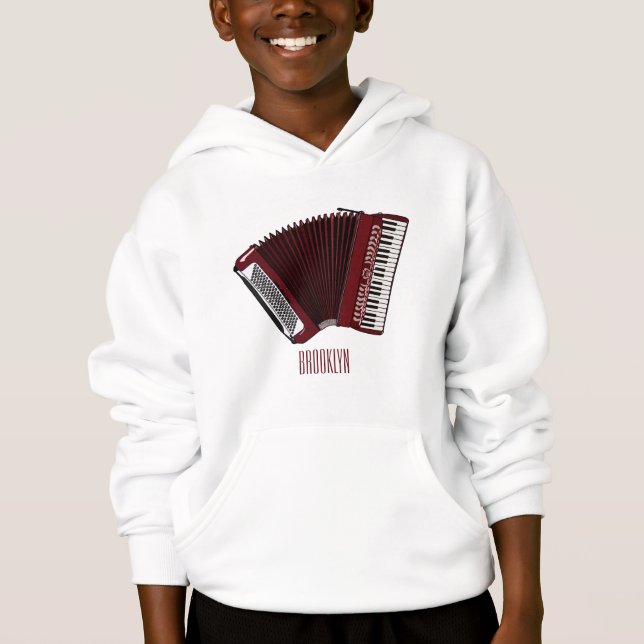 Beskrivning av dragspelets tecknad t shirt (Framsida)