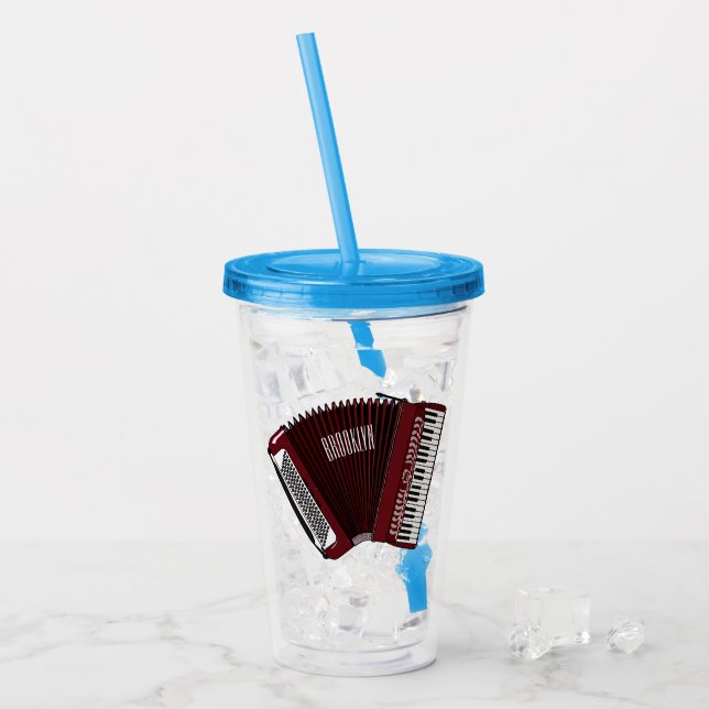 Beskrivning av dragspelets tecknad take away mugg (Framsida Ice)
