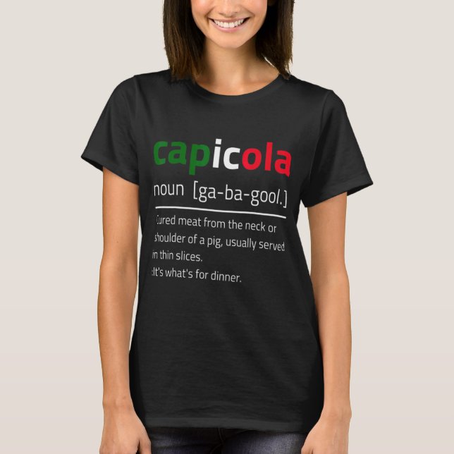 Beskrivning av Flagga Capicola Gabagool T Shirt (Framsida)