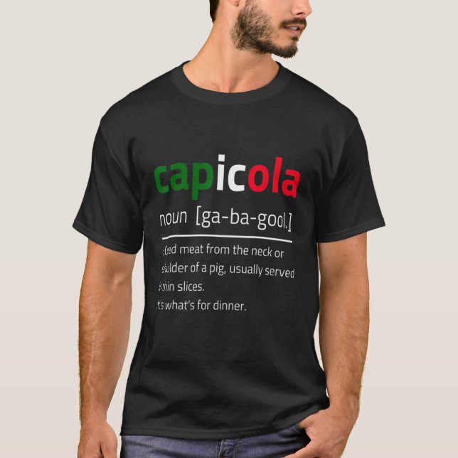 Beskrivning av Flagga Capicola Gabagool T Shirt (Framsida)