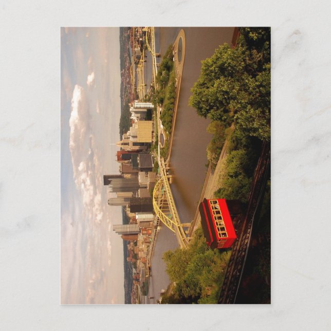 Beskrivning av läget i centrala staden en:Pittsbur Vykort (Framsida)