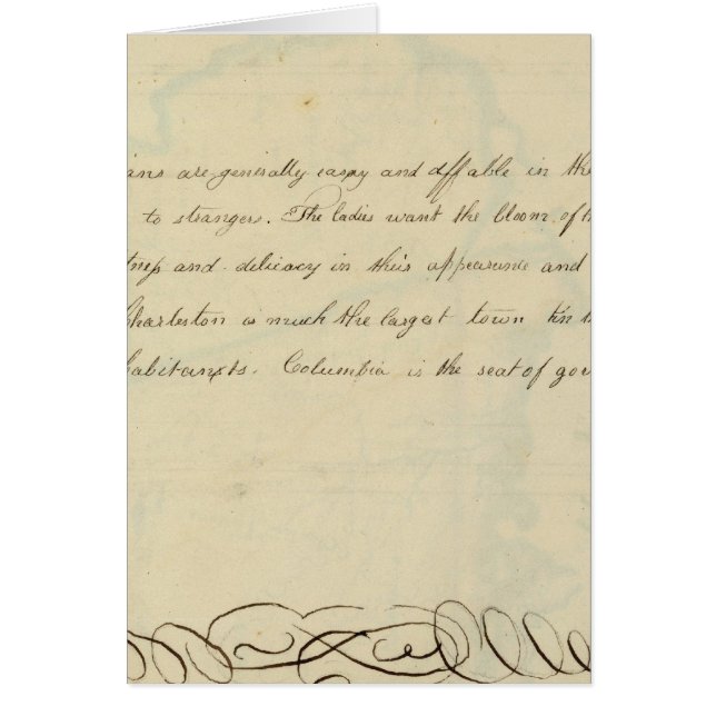 Beskrivning av South Carolina Hälsningskort (Framsidan)