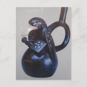 Beskrivning Moche-pottery - en krigare anka. urspr Vykort