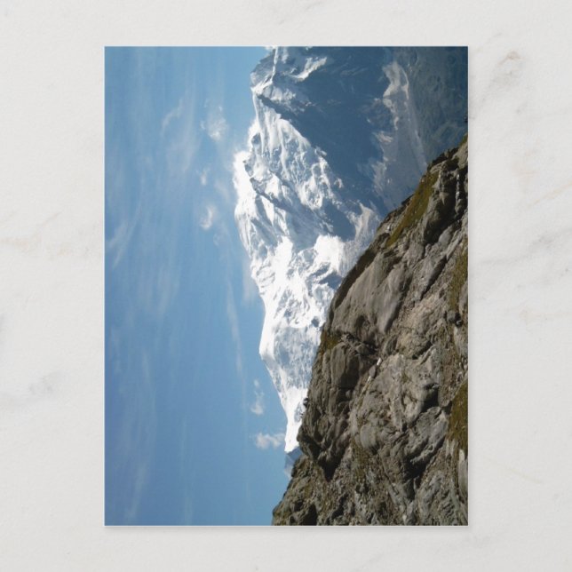 Beskrivning Mont Blanc och Dome du Gouter fotota Vykort (Framsida)