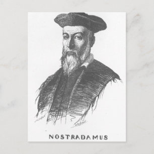 Beskrivning - porträtt i Nostradamus, dragen b Vykort