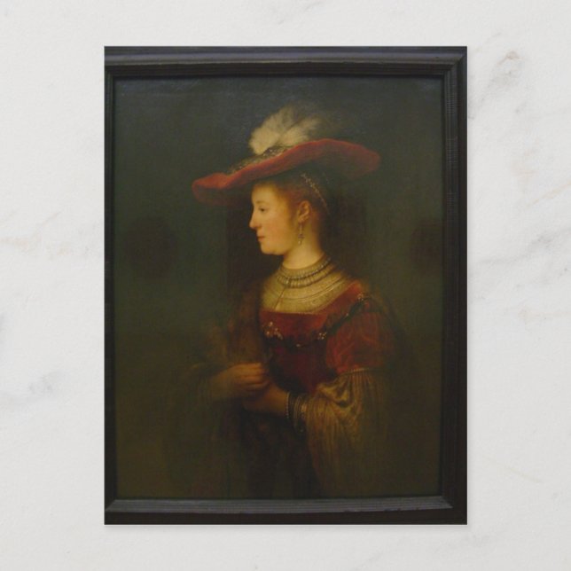 Beskrivning: Rembrandt, Saskia von Uylenburgh i Vykort (Framsida)