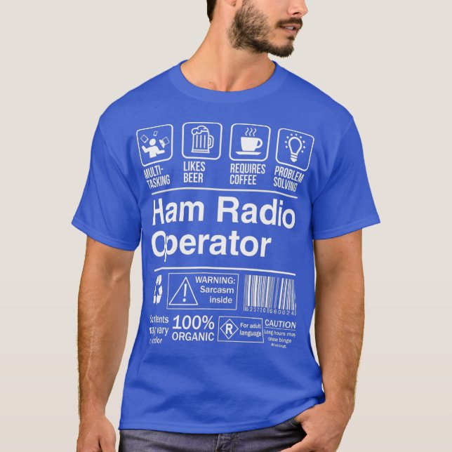 Beskrivningsetikett för Ham Radio Operator Funny D T Shirt (Framsida)
