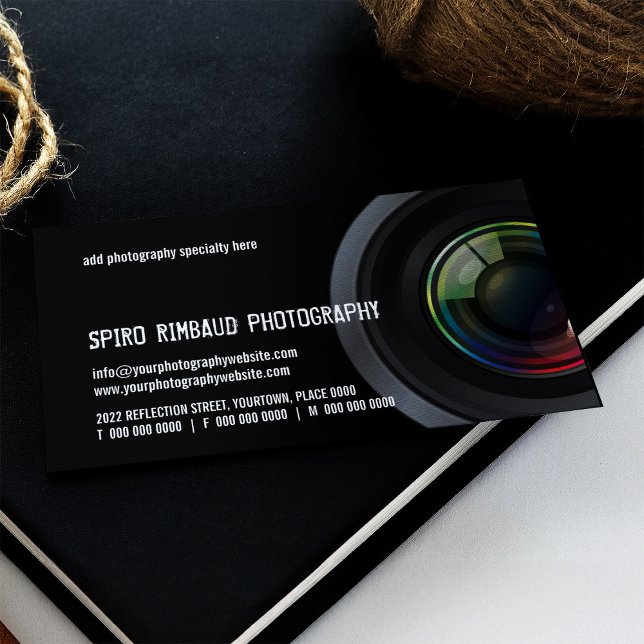 Beskurna kameralenfotografer visitkort (Skapare uppladdad)