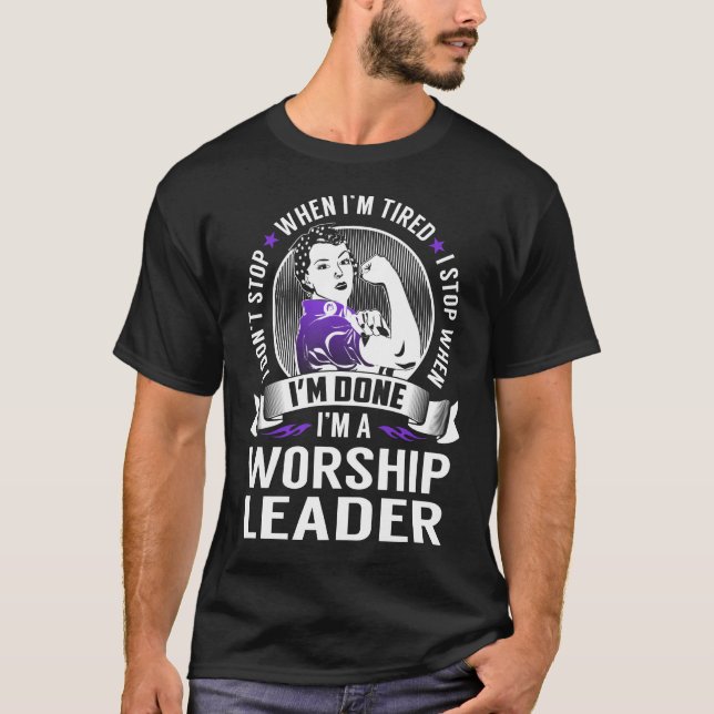 Beskyddarledaren stannar när jag är klar t shirt (Framsida)
