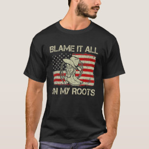 Beskylla allt på mina rötter Land Westerna Boots U T Shirt