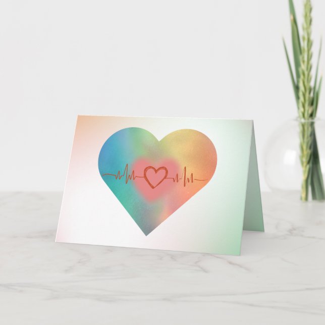 Beslagande hjärta tack kort (Framsida)