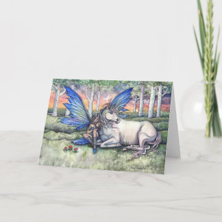 Besläktat kort för fe- och Unicornfantasikonst
